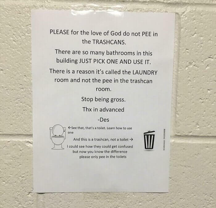 The Great Toilet And Trash Can Washroom And Laundry Room Debate