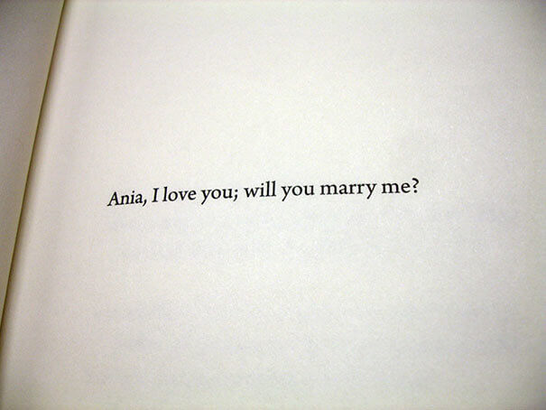A Marriage Proposal in a Book Dedication
