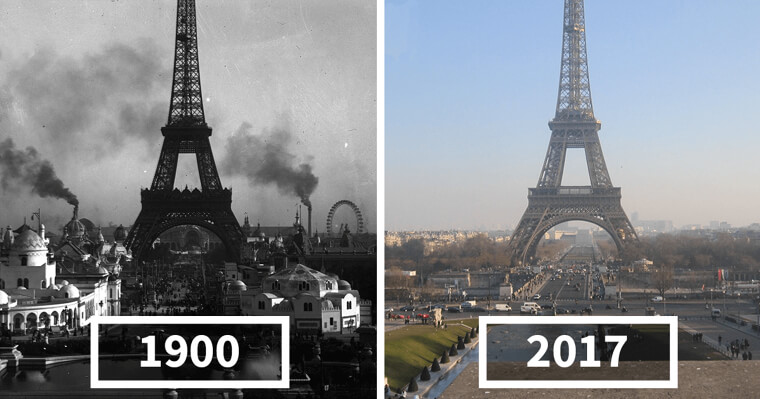 The Iconic Eiffel Tower in Photos, Then And Now