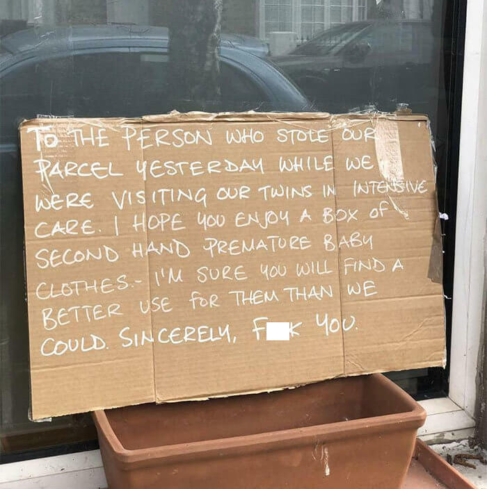 Stealing Parcels Is Never The Answer, Especially When Babies Are Involved