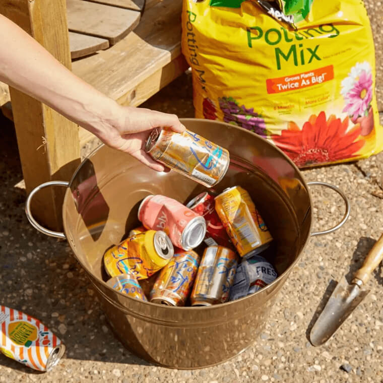 Add Tin Cans To Your Homemade Planter