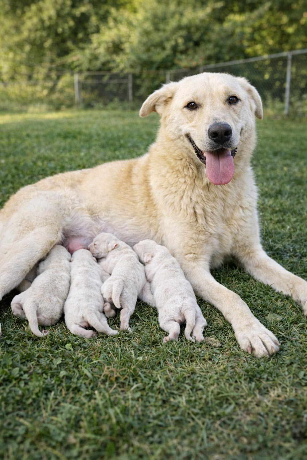Dumped Mother Protects Her 12 Puppies By A Creek Until A Rescuer Finds Them