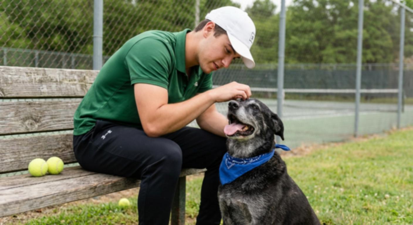 Stray Dog Becomes Beloved Tennis Court Mascot