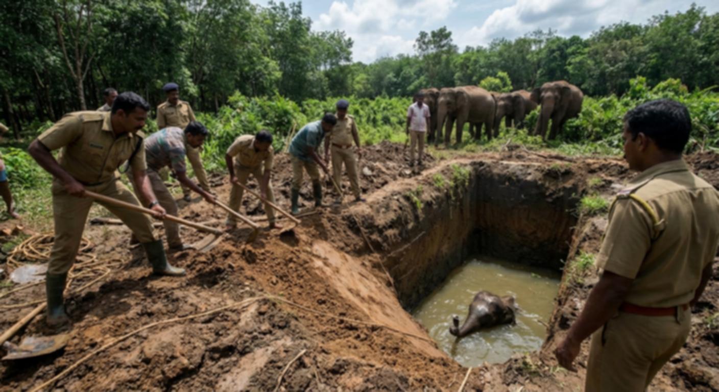 Forest Officials Scramble To Rescue 2-Year-Old Elephant Calf From Deep Well